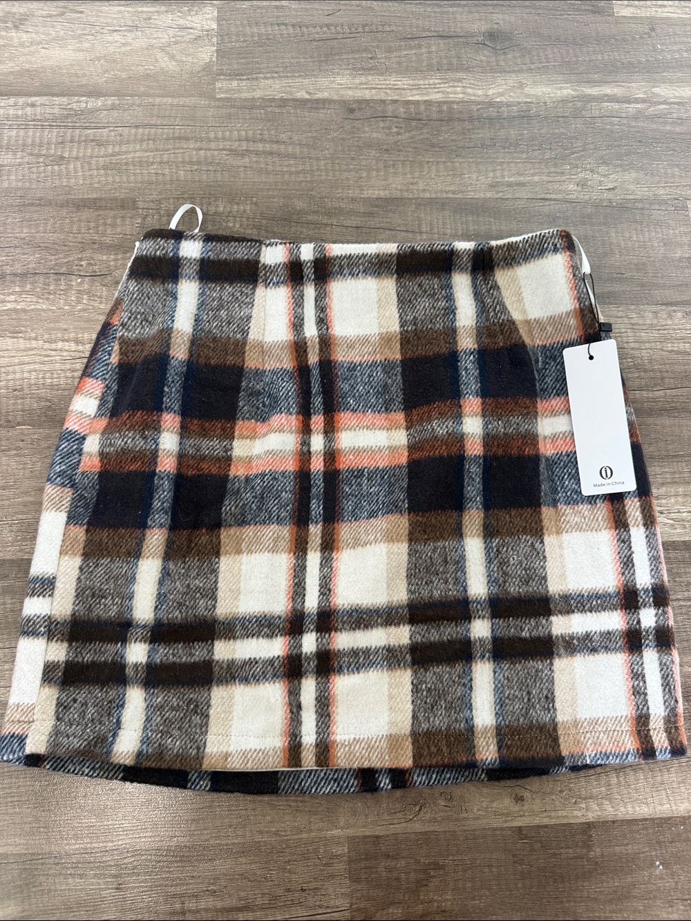 Plaid Wool-Blend Mini Skirt